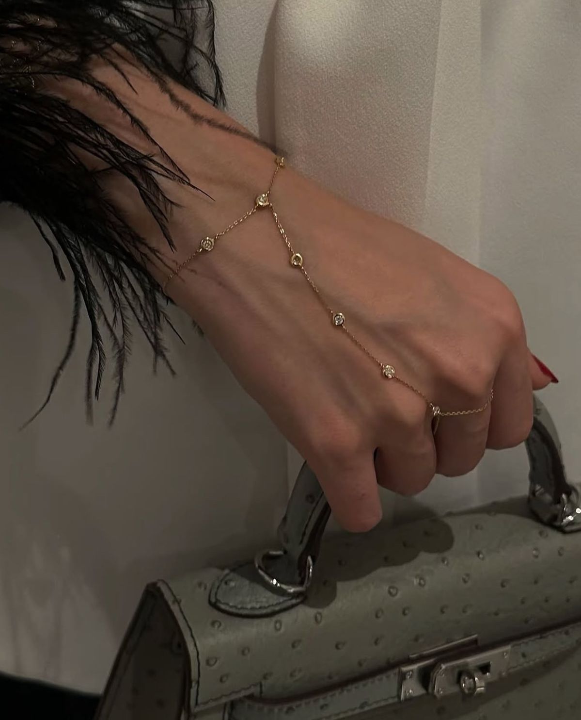 White Tulip Hand Chain