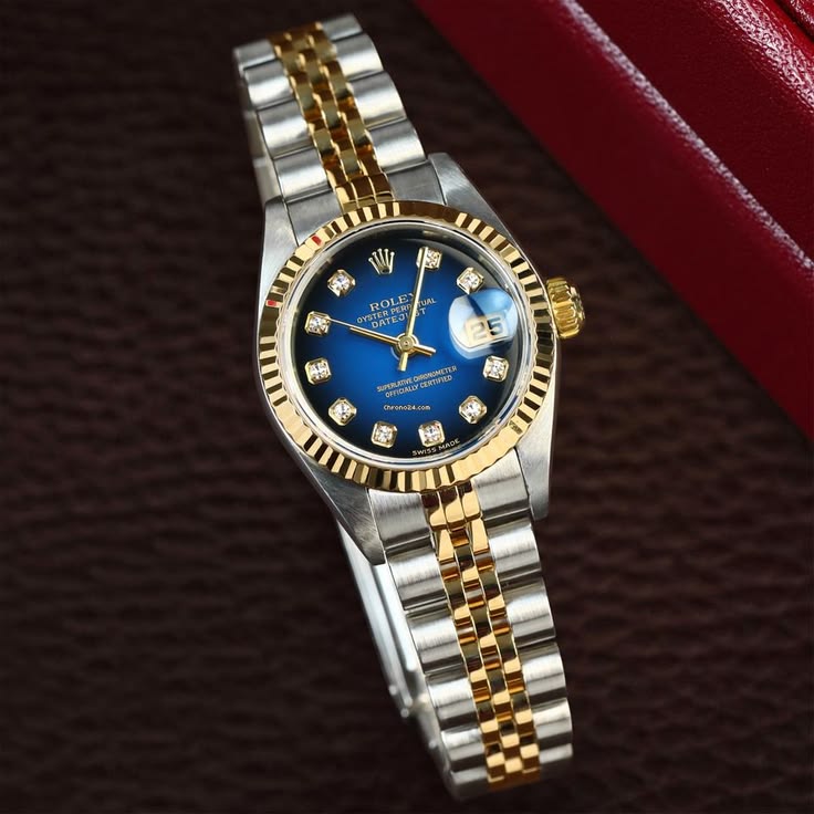Royal Blue Two-Tone Luxury Watch