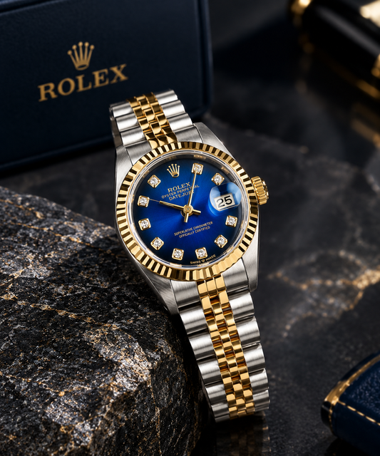 Royal Blue Two-Tone Luxury Watch
