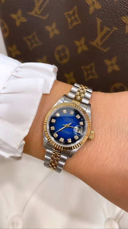 Royal Blue Two-Tone Luxury Watch