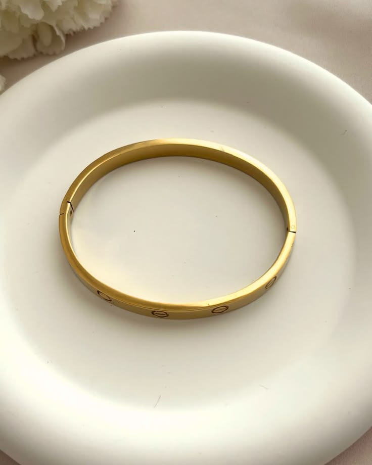 Minimal Screw Bracelet Set | Gold & Silver Stainless Steel Cuff