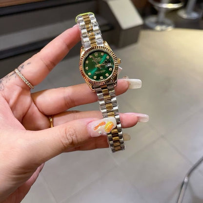 Emerald Green Two-Tone Luxury Watch
