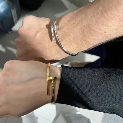 Nail Bracelet Set | Gold & Silver Stainless Steel Cuff