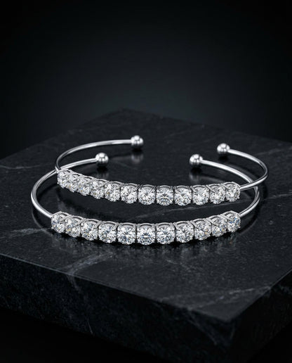 Crystal Row Cuff Bracelet Set