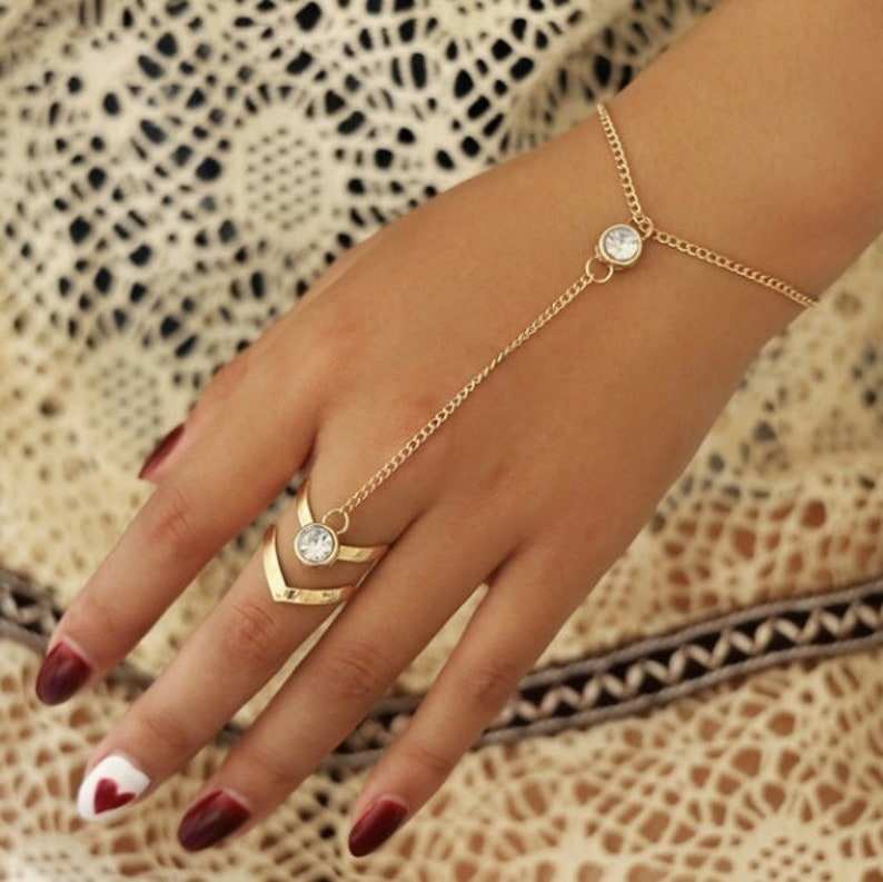 Crystal Linked Chain Hand Harness