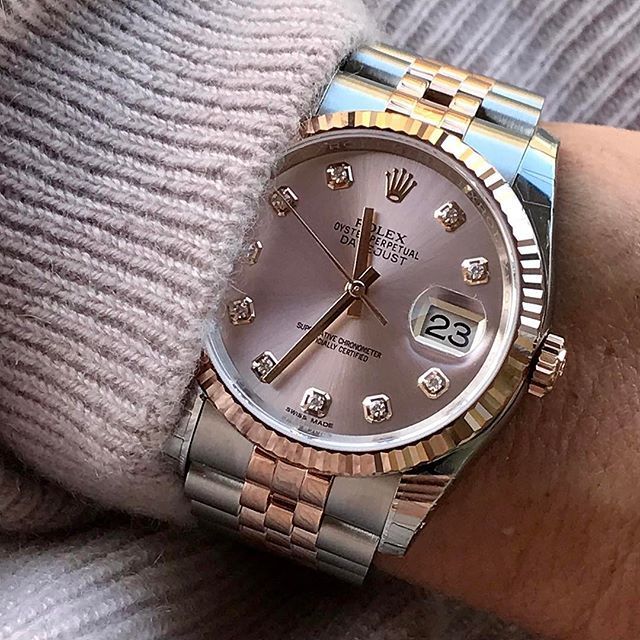 Rose Pink Women’s Two-Tone Pink Dial Luxury Watch