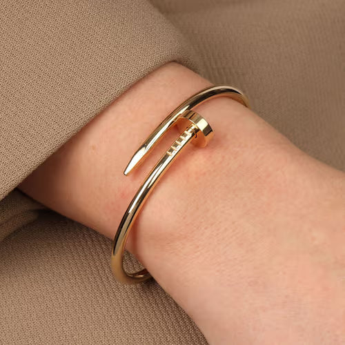 Nail Bracelet Set | Gold & Silver Stainless Steel Cuff