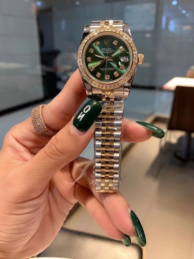 Emerald Green Two-Tone Luxury Watch