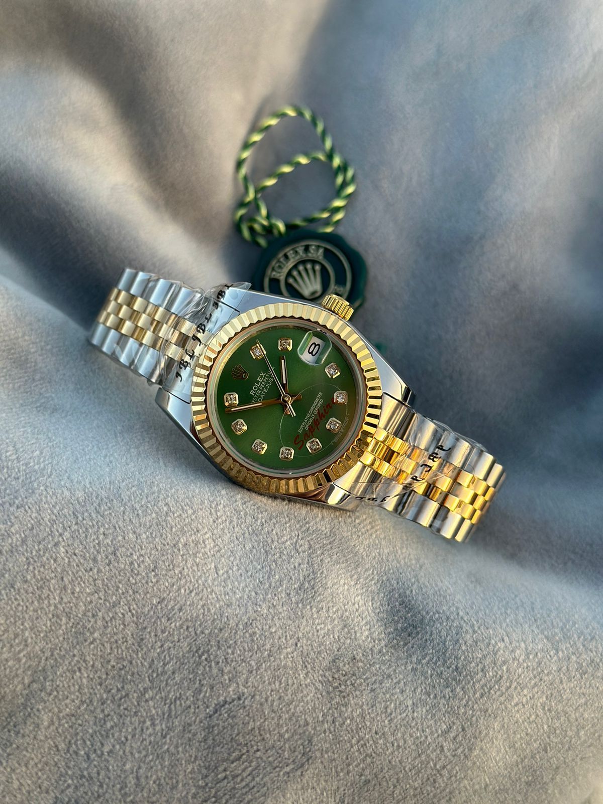 Emerald Green Two-Tone Luxury Watch