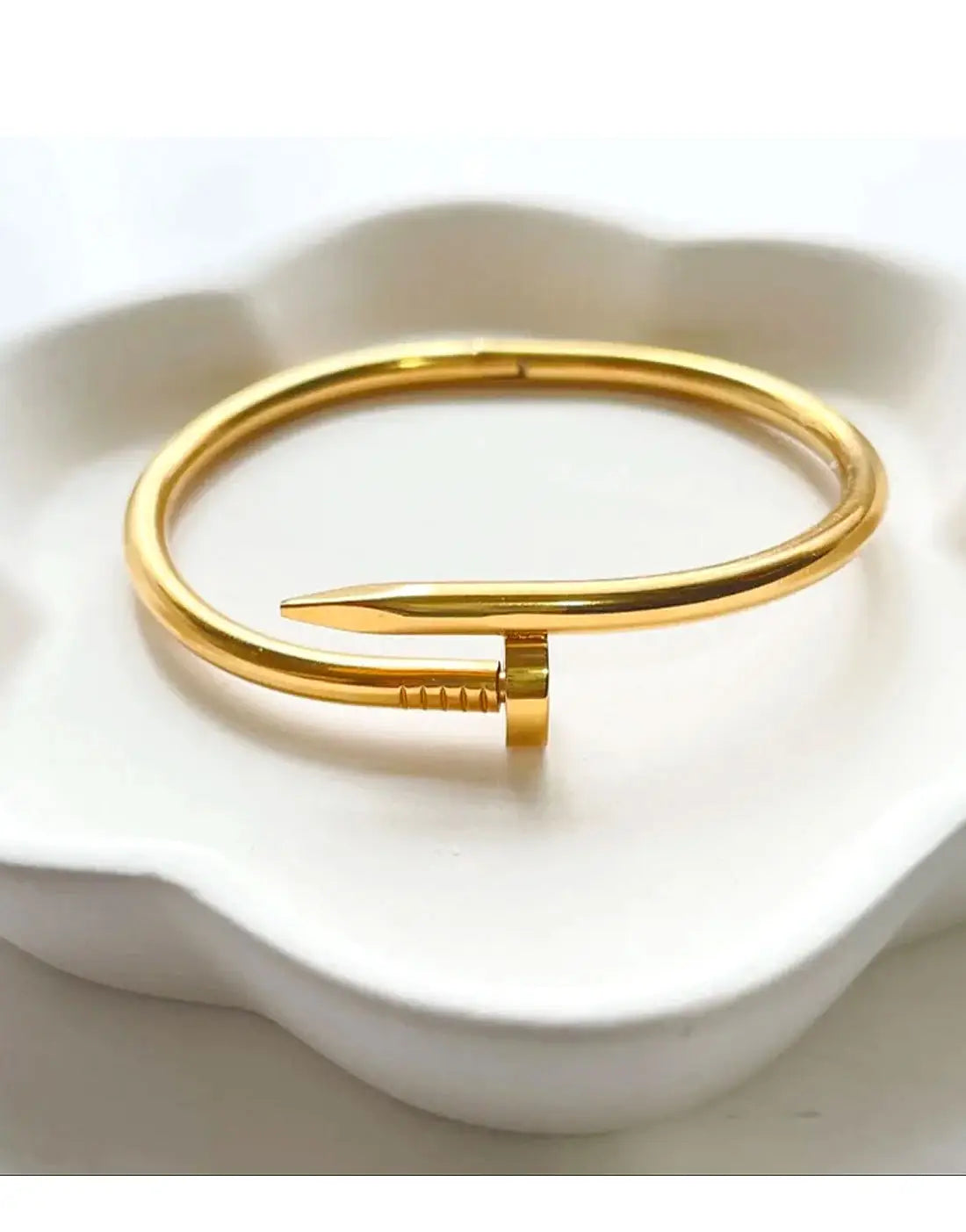 Nail Bracelet Set | Gold & Silver Stainless Steel Cuff