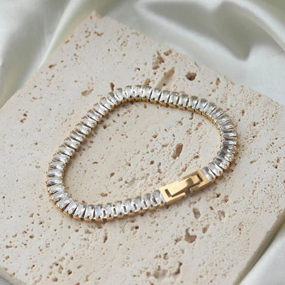 Baguette Crystal Tennis Bracelet